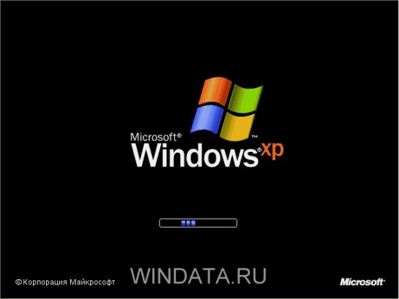 Окно установки Windows XP